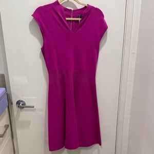 Ted Baker Fuchsia Cap-Sleeve Fit & Flare Midi Dress